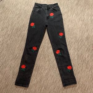 Ragged Priest black high waisted rose jeans